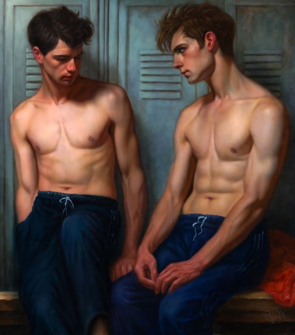 Oil painting Reserved in Communication Richard Fox - 6