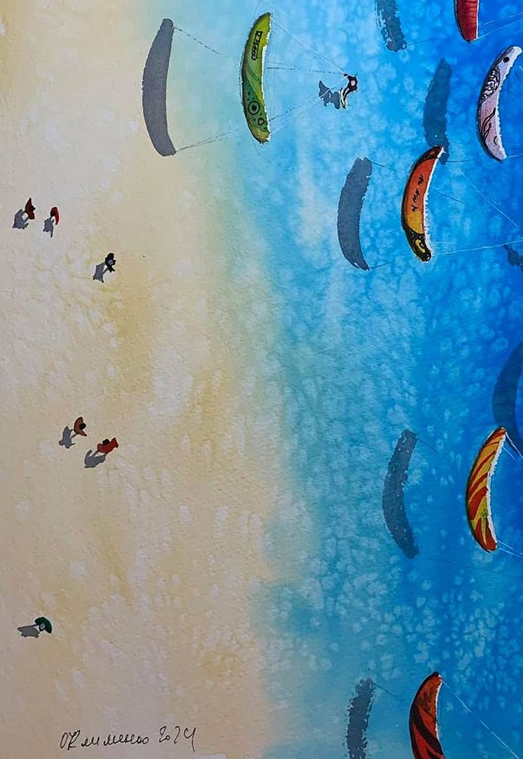 Watercolor painting Windy Day Olena Klimenko - 4