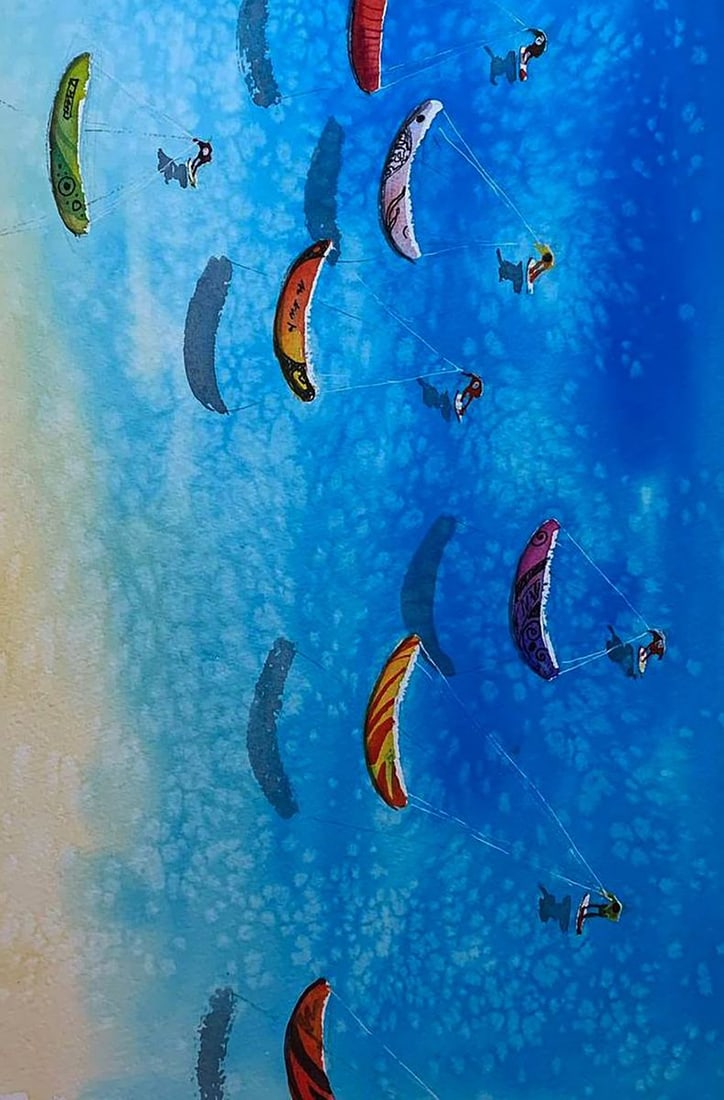 Watercolor painting Windy Day Olena Klimenko - 5