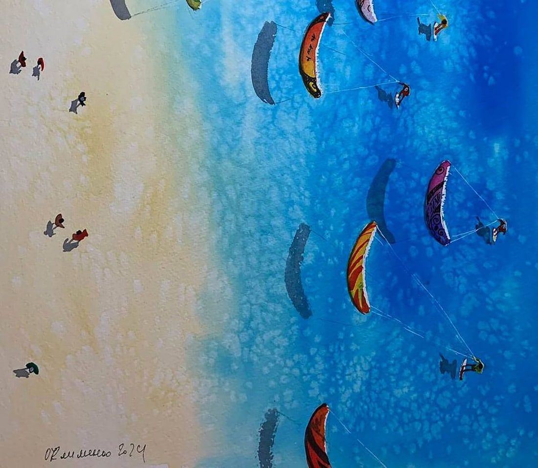 Watercolor painting Windy Day Olena Klimenko - 7