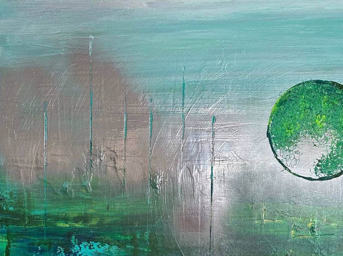 Acrylic painting Mint Moon Olga Melezhik - 4