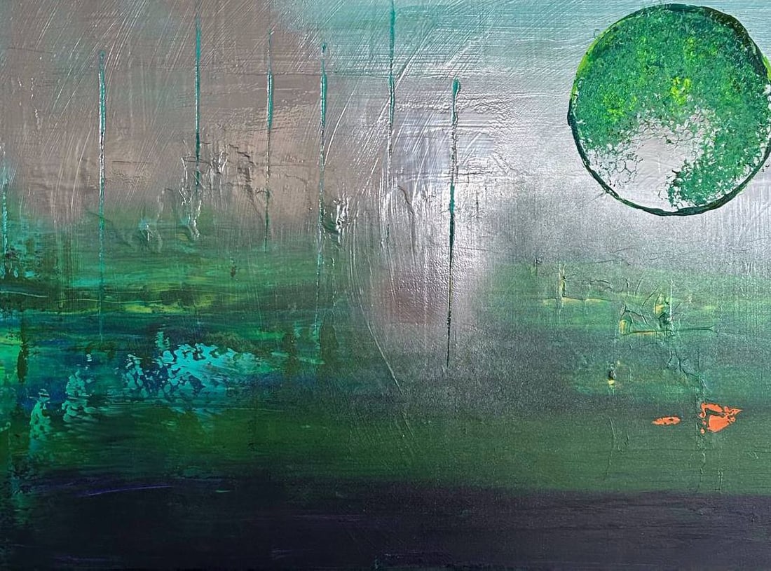Acrylic painting Mint Moon Olga Melezhik - 6
