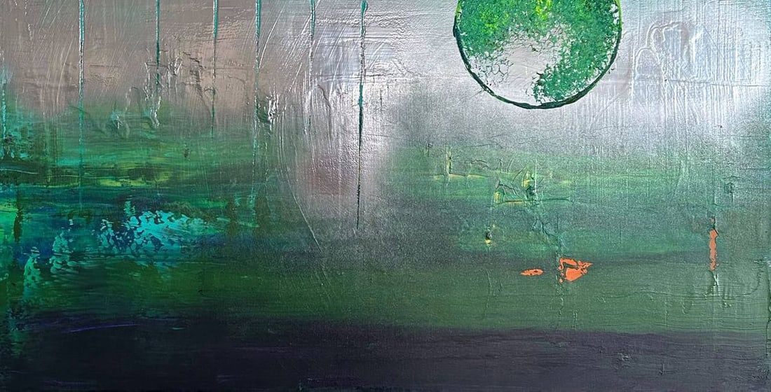 Acrylic painting Mint Moon Olga Melezhik - 9