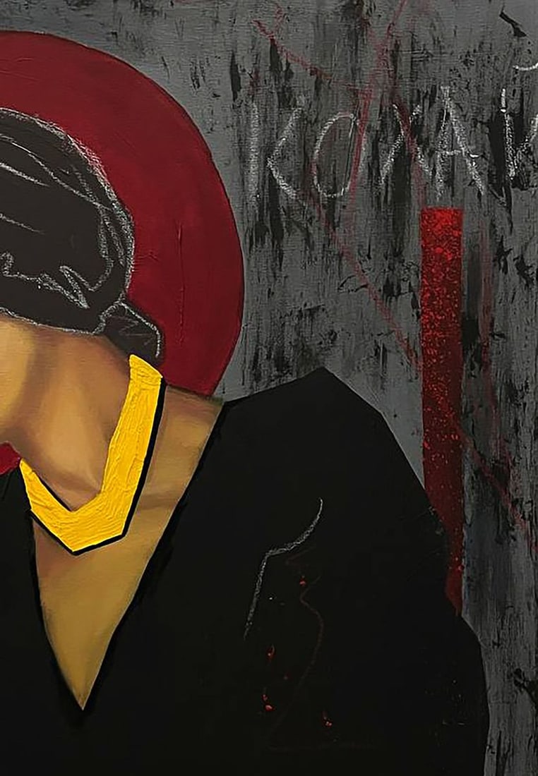 Acrylic painting To love a woman or run away Maksym Newskulenko - 5