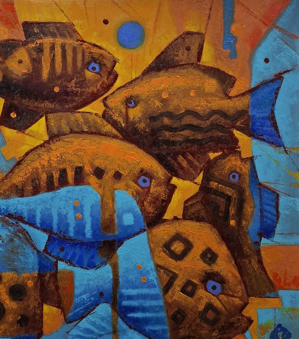 Oil painting Gold fish parade Sergey Voichenko - 6
