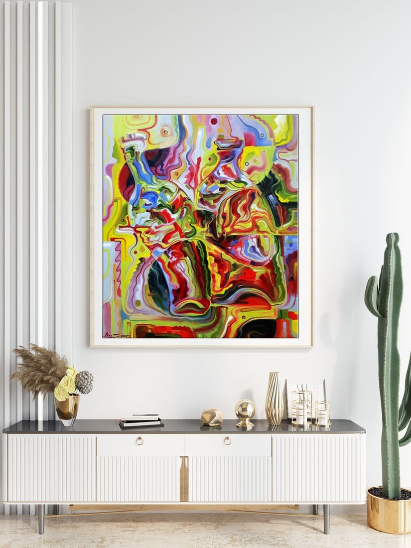 Oil painting Two dancing bottles Sergey Voichenko - 2