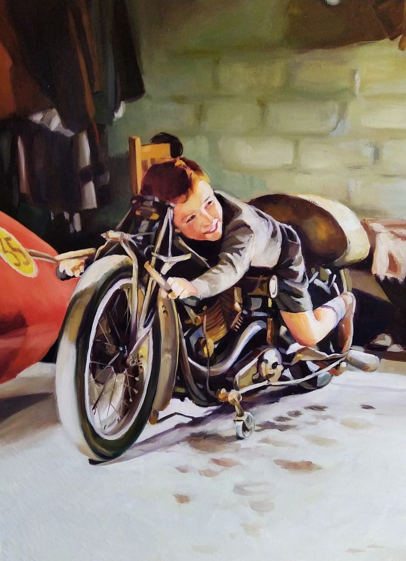 Oil painting Are you going to race Yulia Lihina - 5