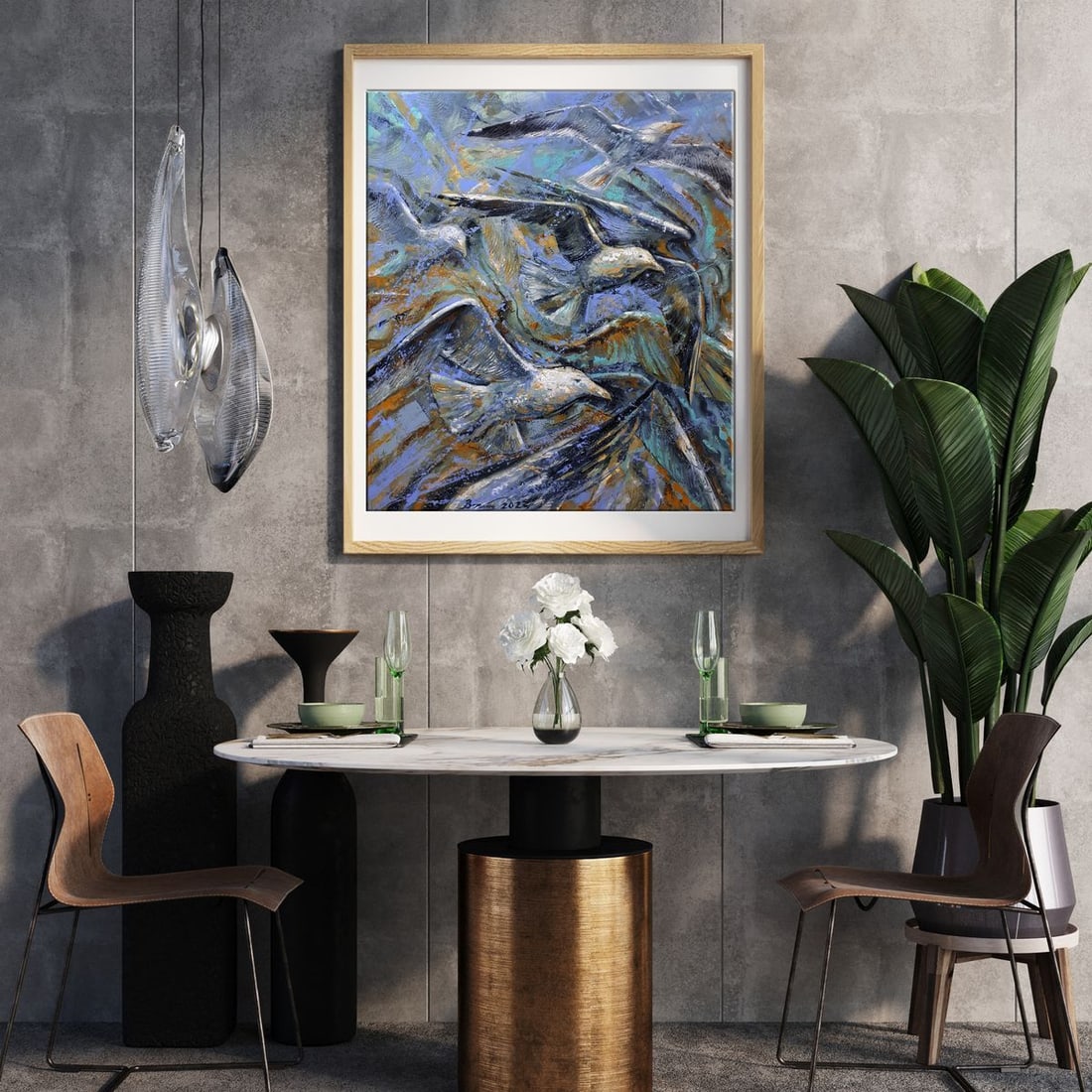 Oil painting Sea birds Sergey Voichenko - 2