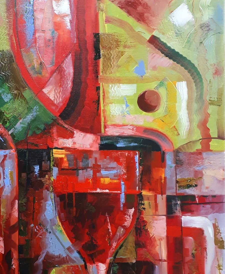 Oil painting Cherry wine Sergey Voichenko - 5
