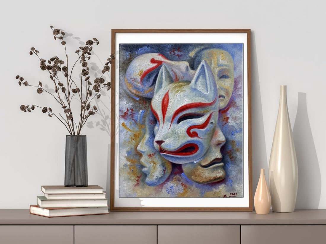 Oil painting Kitsune Japanese fox Sergey Voichenko - 3