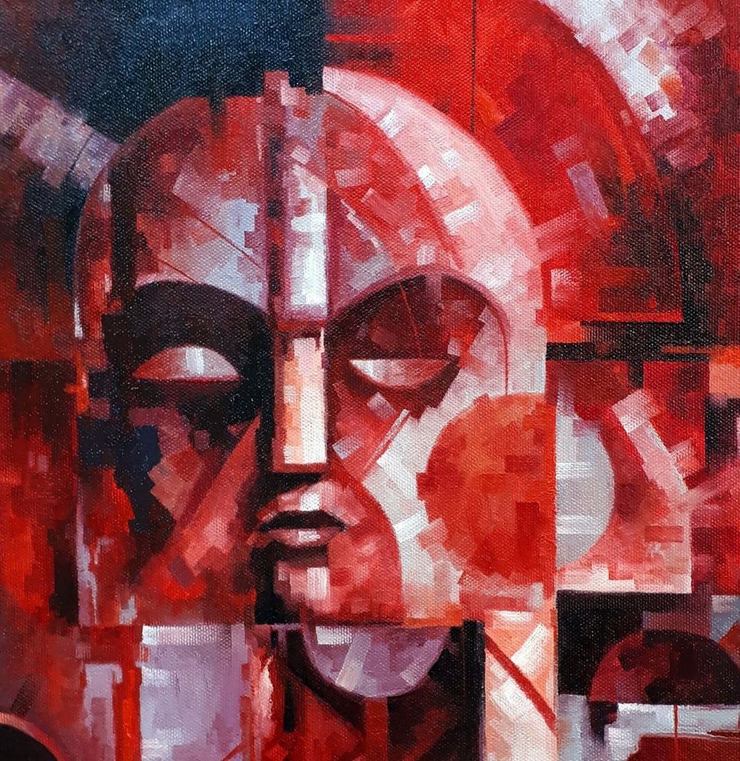 Oil painting Masks in red Sergey Voichenko - 4