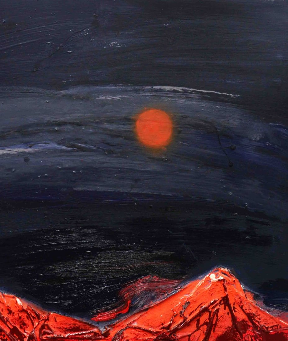 Oil painting Red Night Mountains Natalia Korf-Ivaniuk - 3