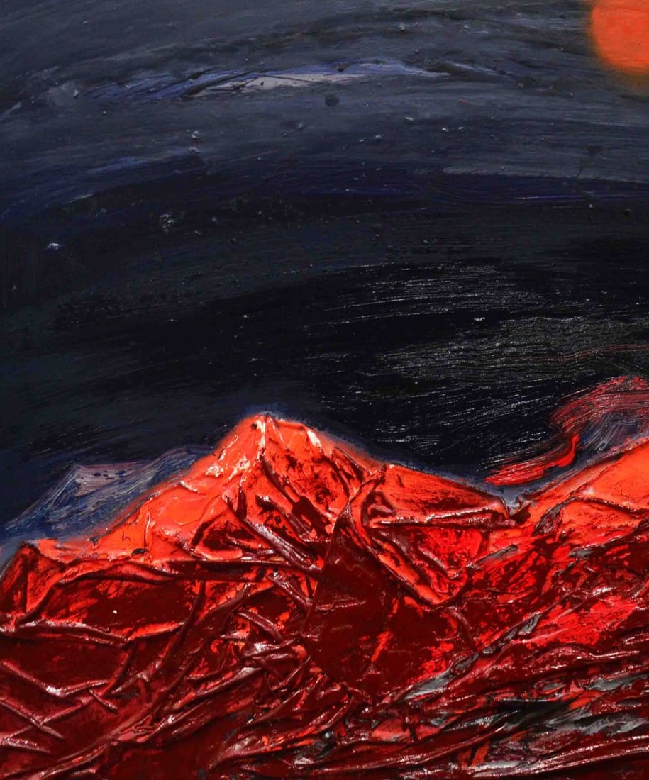 Oil painting Red Night Mountains Natalia Korf-Ivaniuk - 4