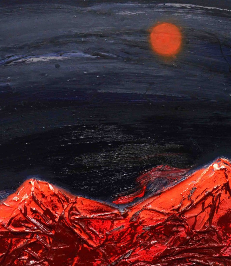 Oil painting Red Night Mountains Natalia Korf-Ivaniuk - 6