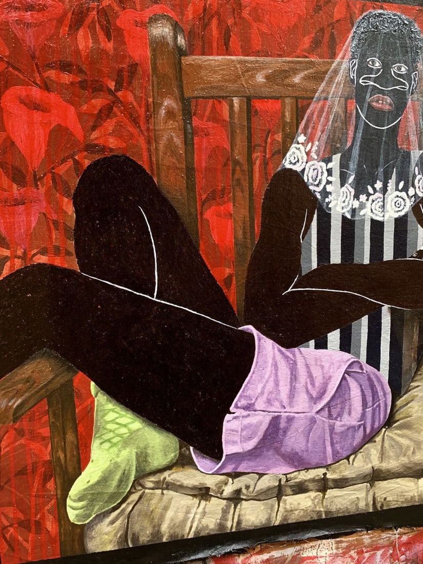 Acrylic painting Under the veil of peace Akintomide Akinshola - 2