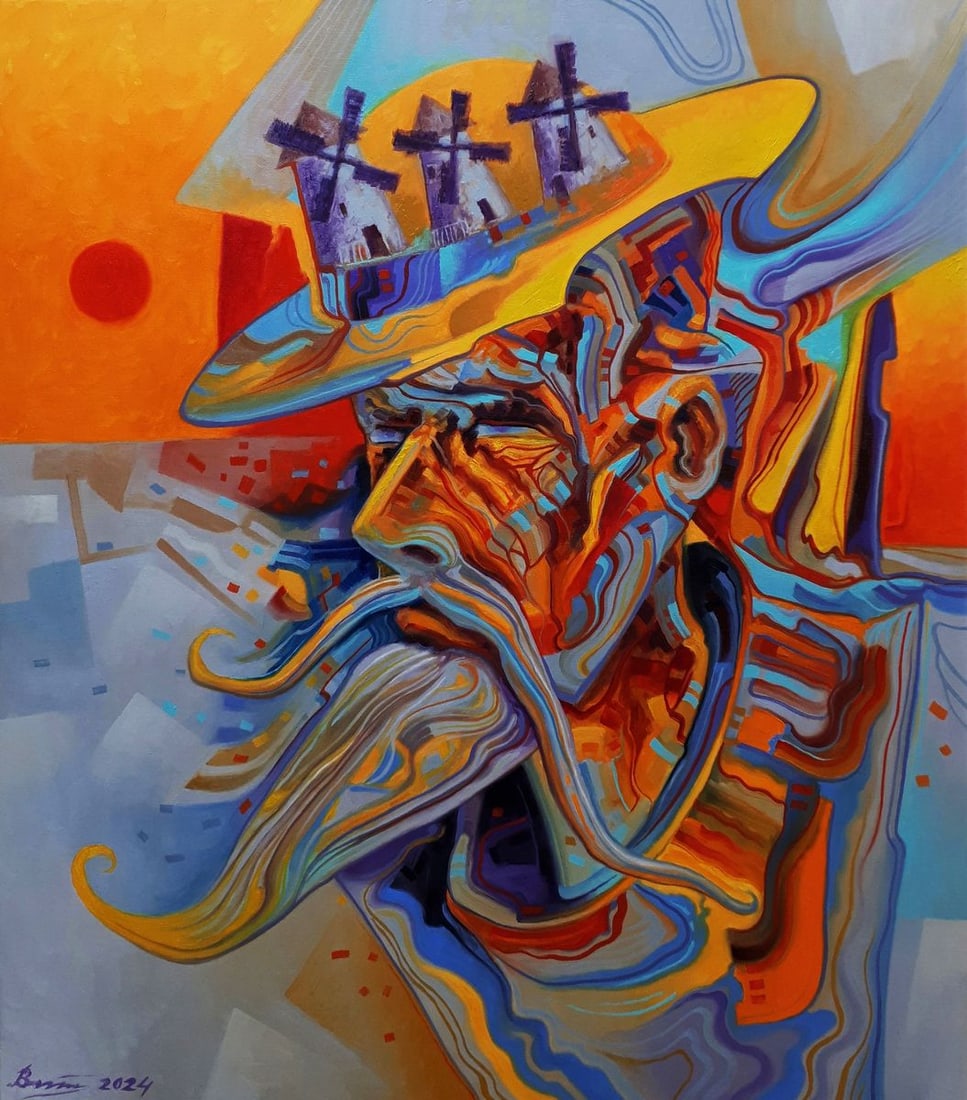 Oil painting Thoughts of Don Quixote Sergey Voichenko (1 of 8)