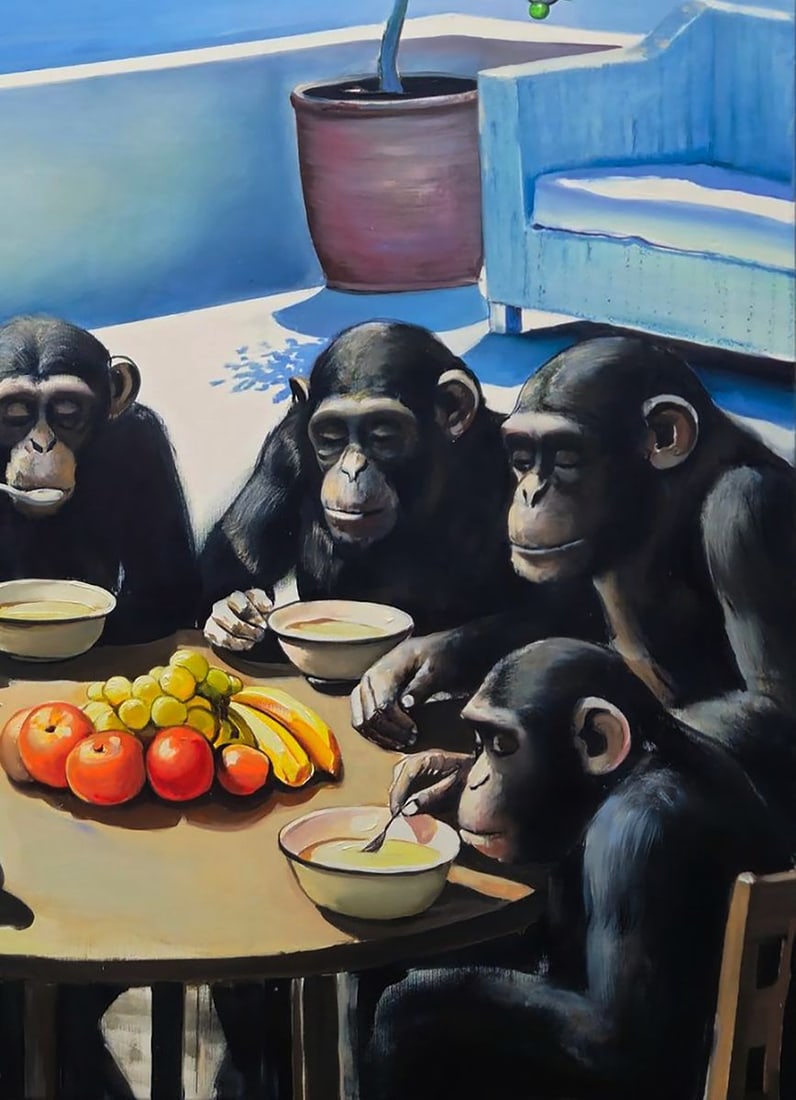 Oil painting Monkeys on vacation Igor Konovalov - 4