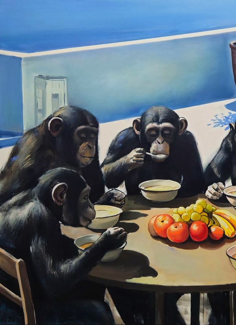 Oil painting Monkeys on vacation Igor Konovalov - 5