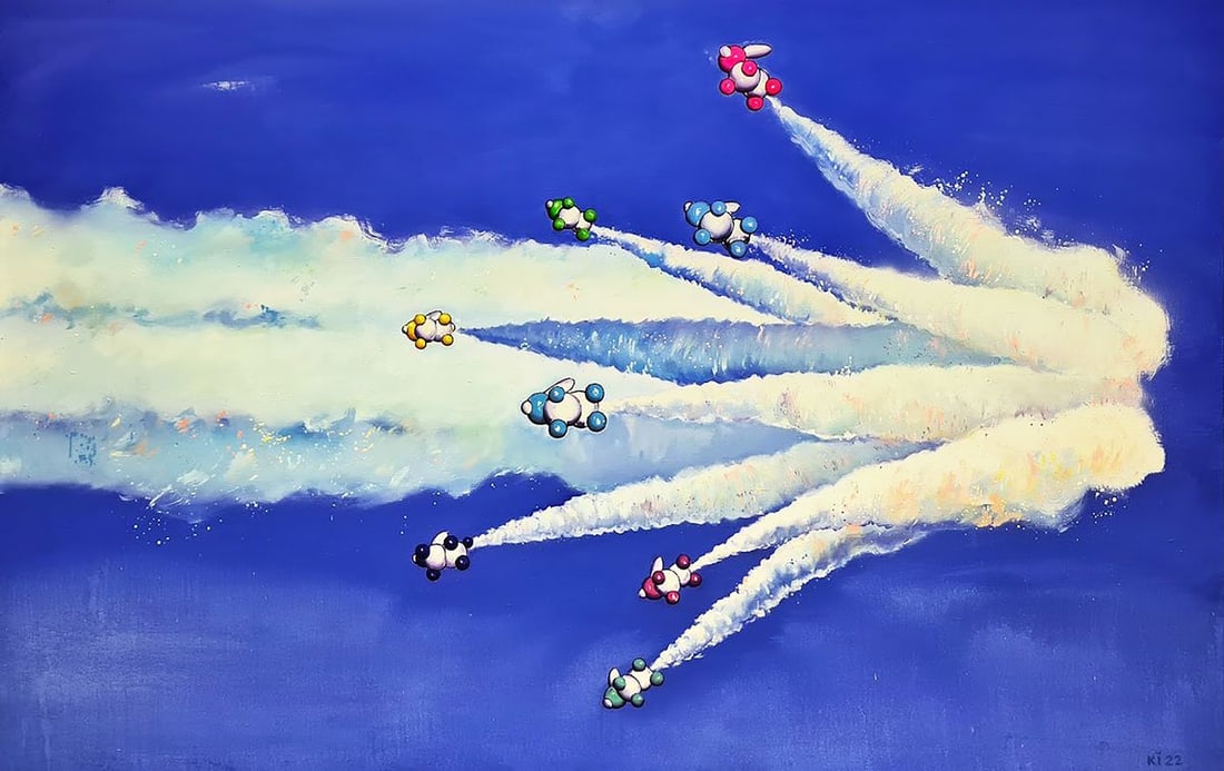 Oil painting On-line Igor Konovalov: Title: Oil painting On-line Igor Konovalov Description: NoKon 112 The painting "On-line" by Ukrainian artist Igor Konovalov captures the dynamic and pervasive nature of information in the digital age.