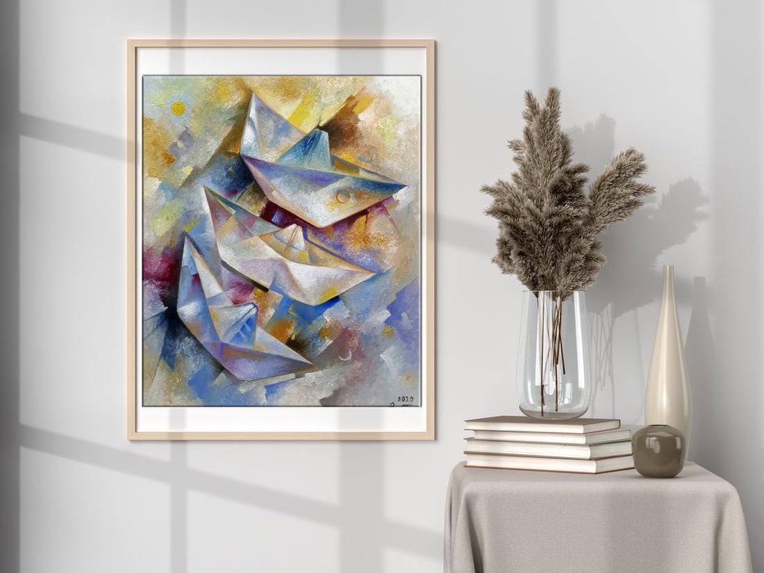 Oil painting Paper boats Sergey Voichenko - 3