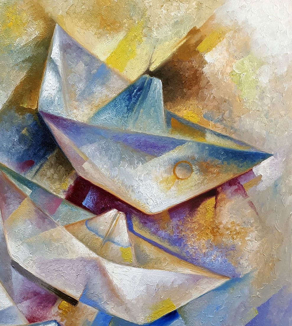 Oil painting Paper boats Sergey Voichenko - 5