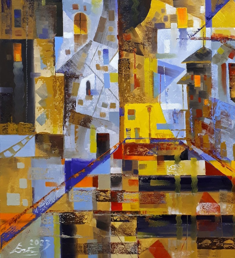Oil painting Old town in the evening Sergey Voichenko - 6