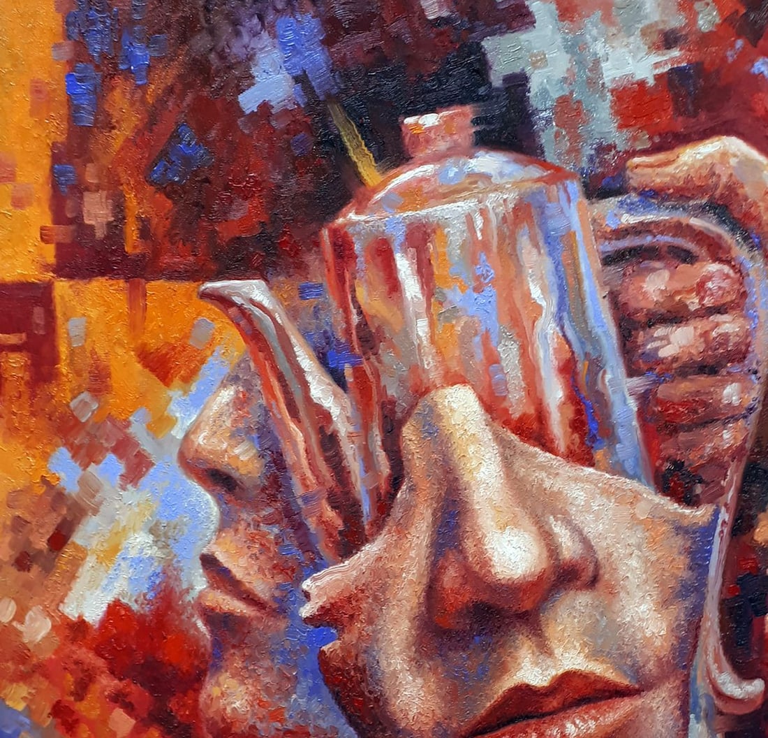 Oil painting Yes but first the coffee Sergey Voichenko - 4