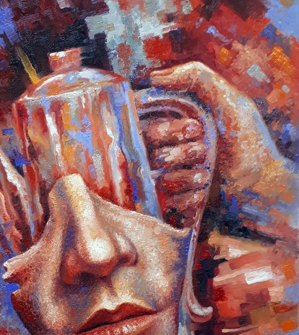 Oil painting Yes but first the coffee Sergey Voichenko - 5
