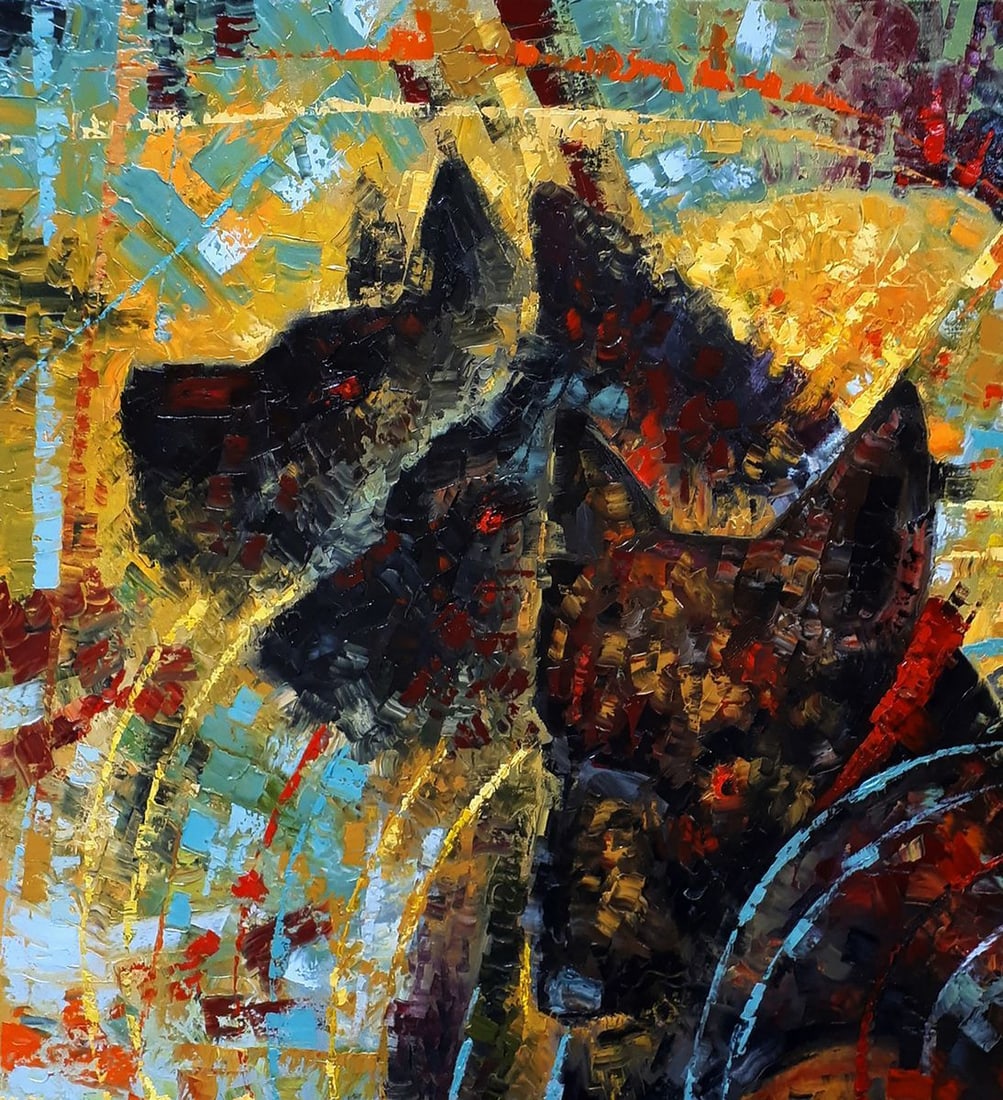 Oil painting The tail wags the dog Sergey Voichenko - 4