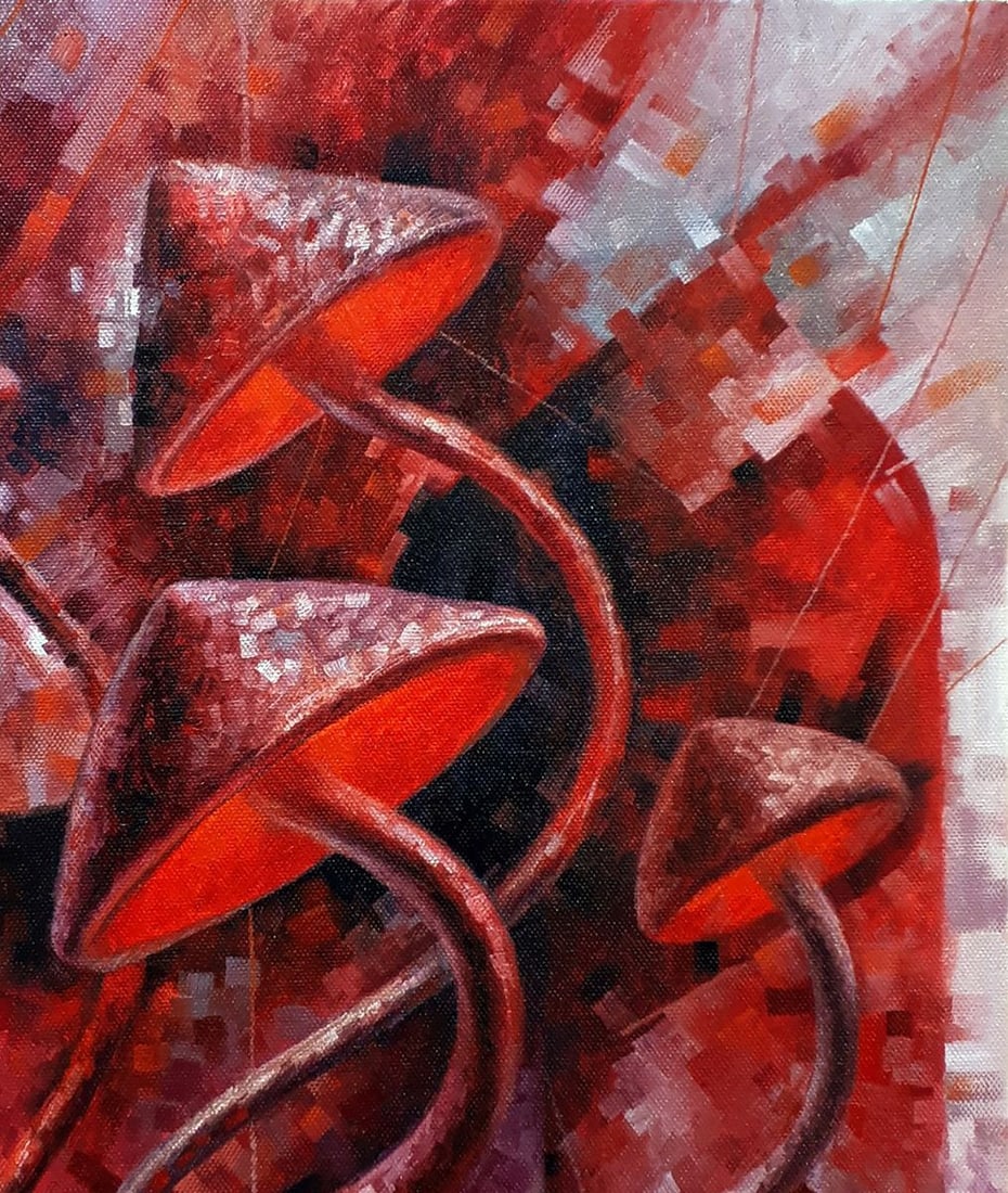 Oil painting Red in gray Sergey Voichenko - 5