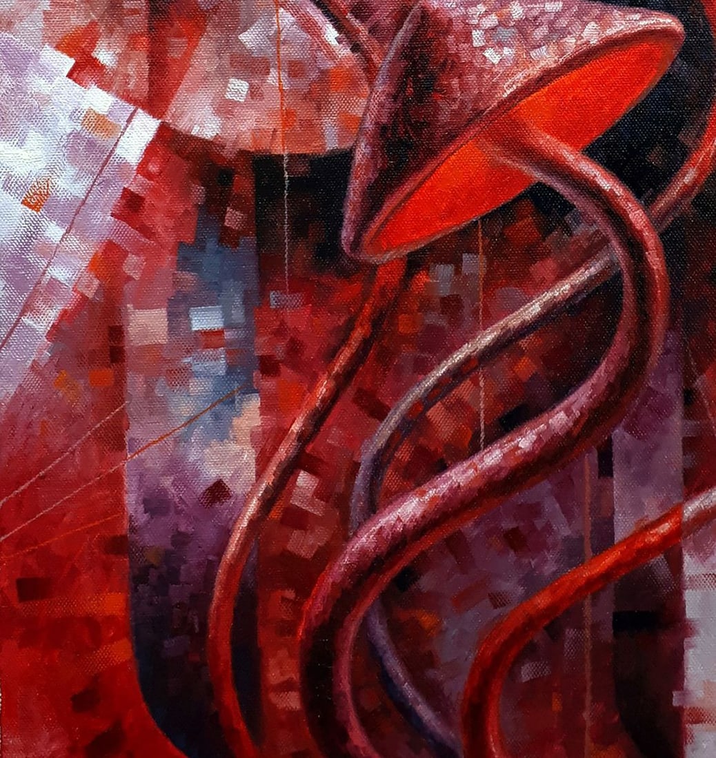 Oil painting Red in gray Sergey Voichenko - 6