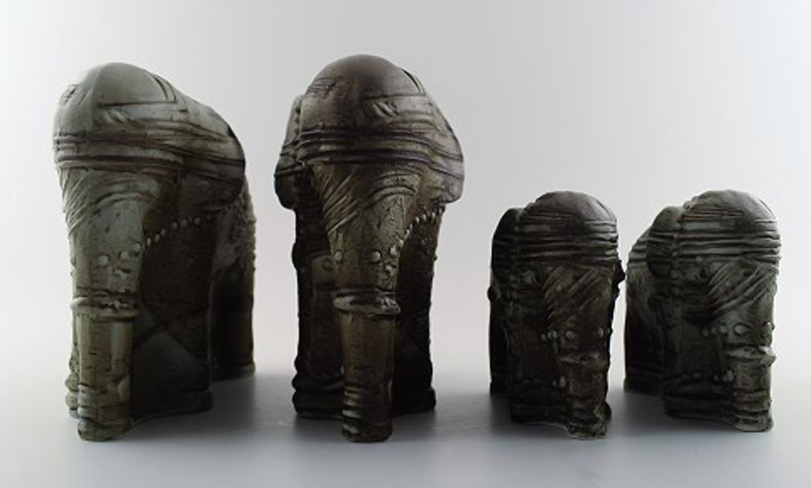 Rorstrand Bertil Vallien four elephants, ceramics. - 6