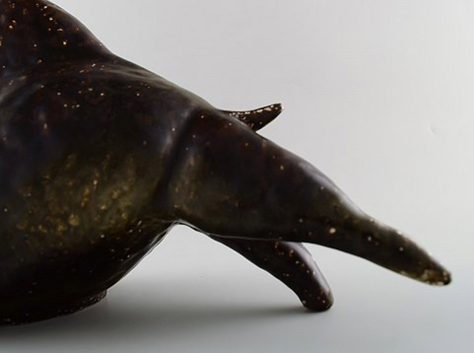Very large Rorstrand / Rorstrand stoneware figure in Picasso style, bull on wooden stand. - 5