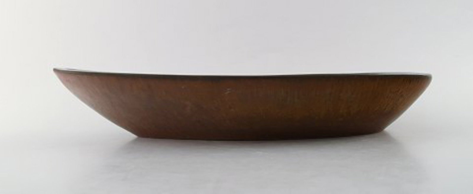 Gunnar Nylund for Rorstrand. Large teardrop shaped ceramic dish in brown shades of 1960's. - 6