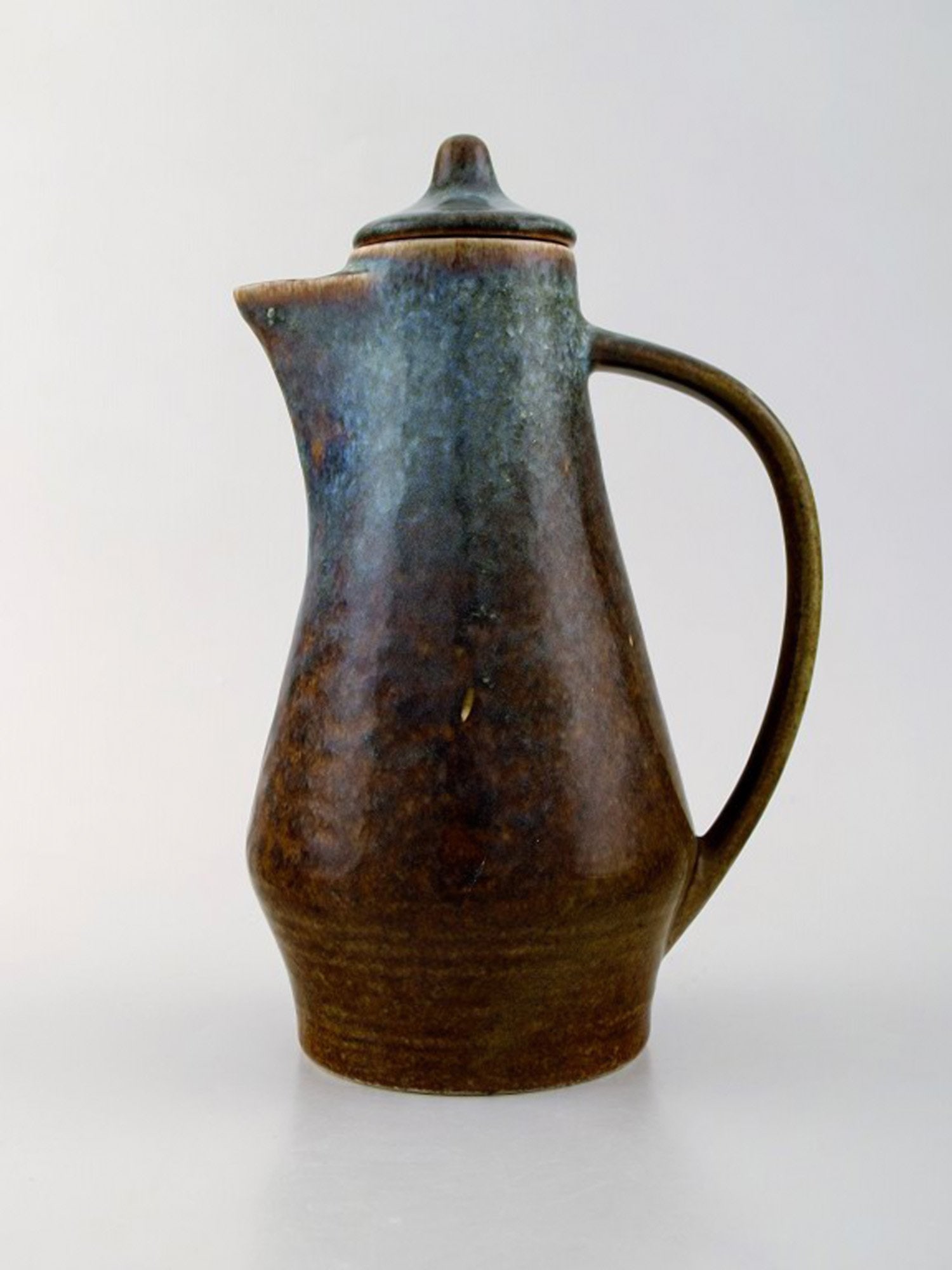 Carl Harry Stålhane for Rorstrand. Jug with lid in glazed stoneware. Beautiful glaze in blue and - 2