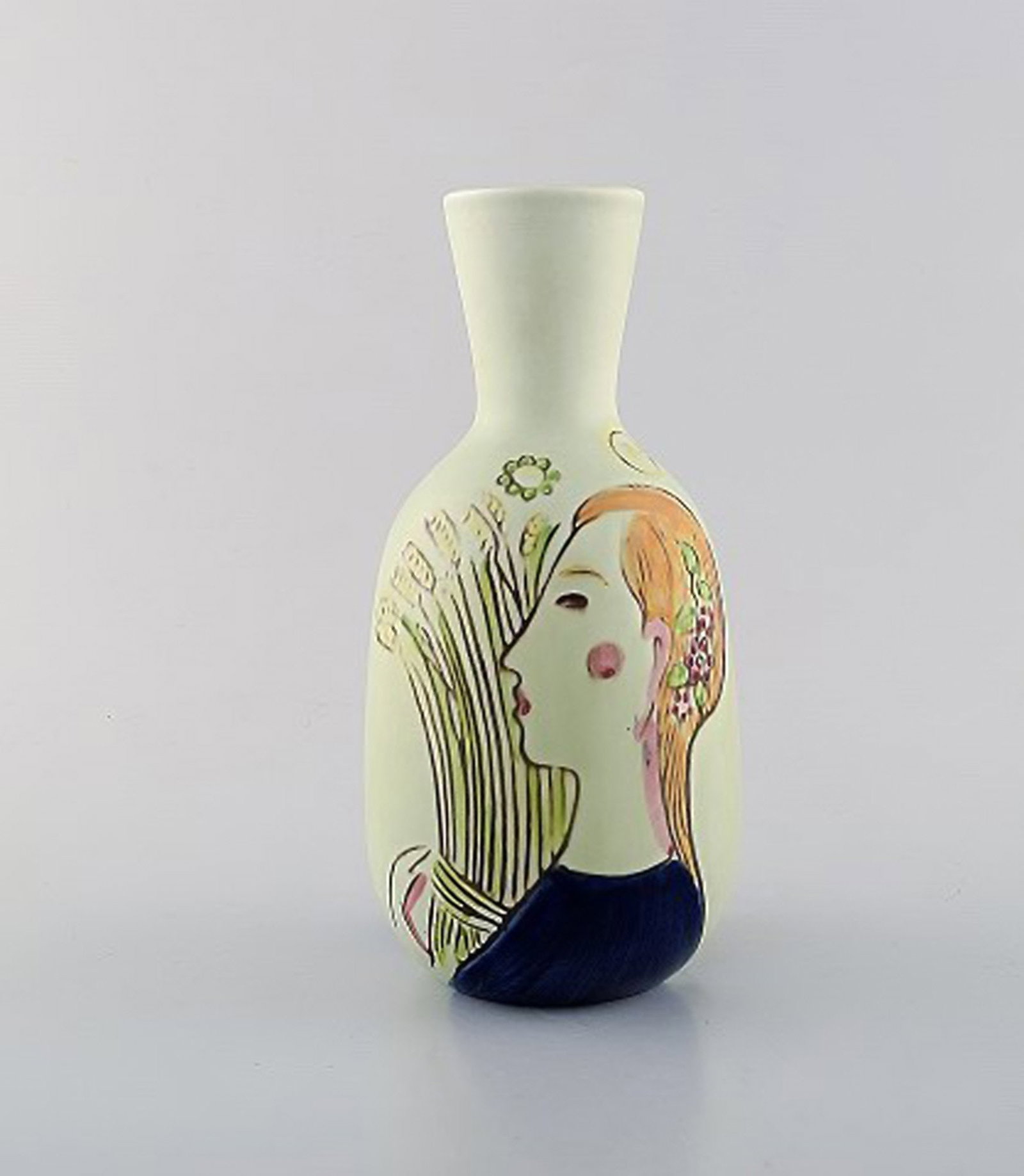 Carl-Harry Stålhane for Rorstrand / Rørstrand. Vase in glazed ceramics. Hand painted farmer motif. - 3