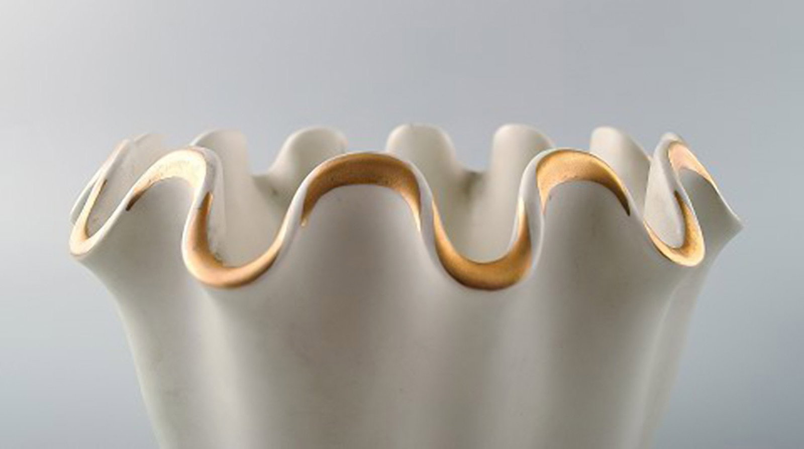 Wilhelm Kage, Gustavsberg studio hand, "Carrara" 2 ceramic vases. - 3