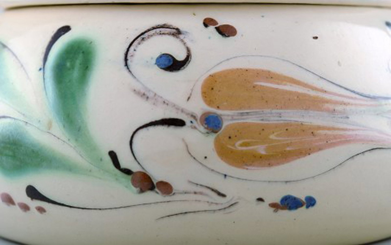 Kahler, Denmark, glazed lidded bowl with handles, stoneware. - 5