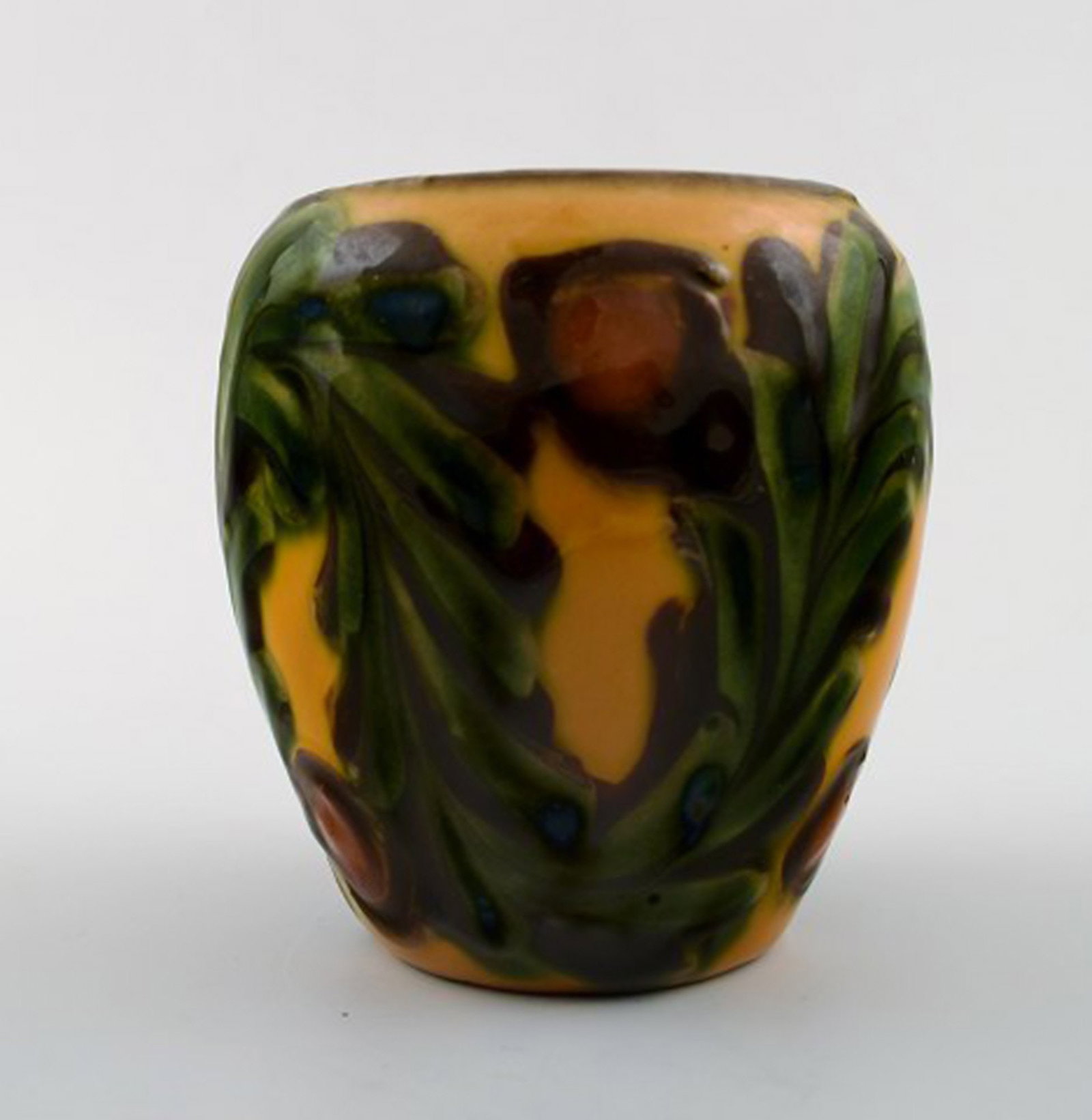 Kahler, Denmark, glazed stoneware vase. 1940s. Cow horn glaze. - 3