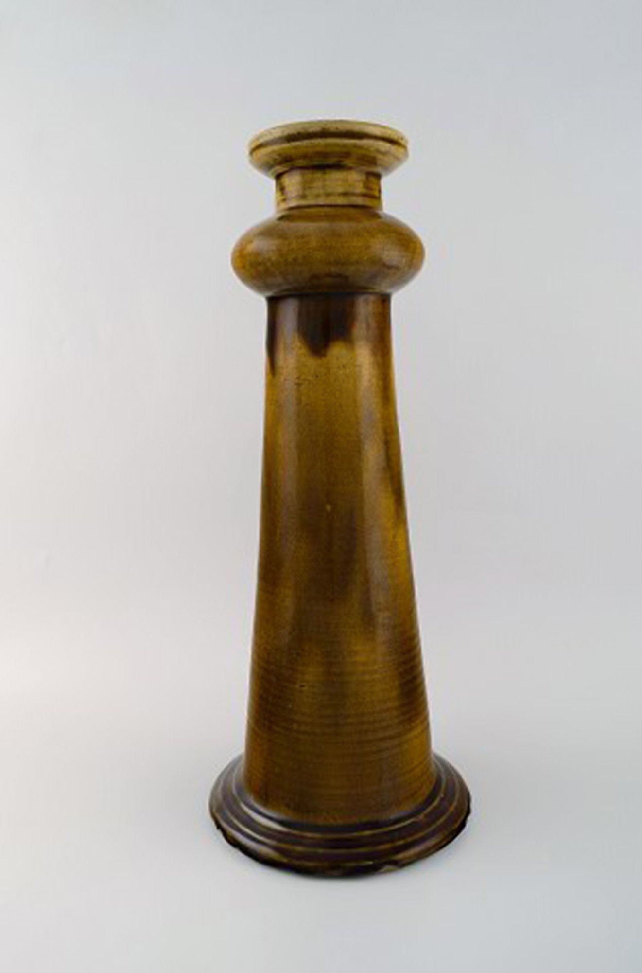 Nils Kahler for Kahler, Denmark. Colossal candle holder in glazed ceramics. Beautiful uranium glaze. - 3