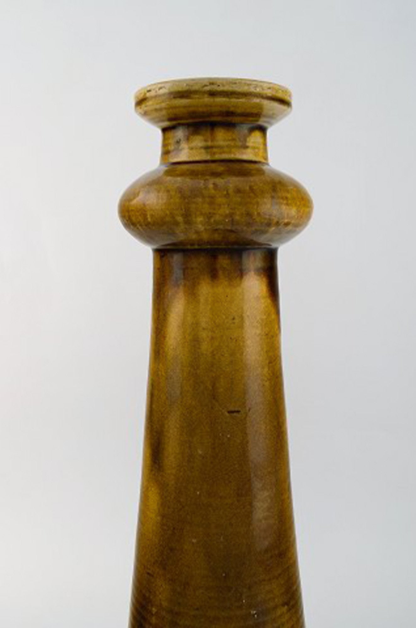Nils Kahler for Kahler, Denmark. Colossal candle holder in glazed ceramics. Beautiful uranium glaze. - 5