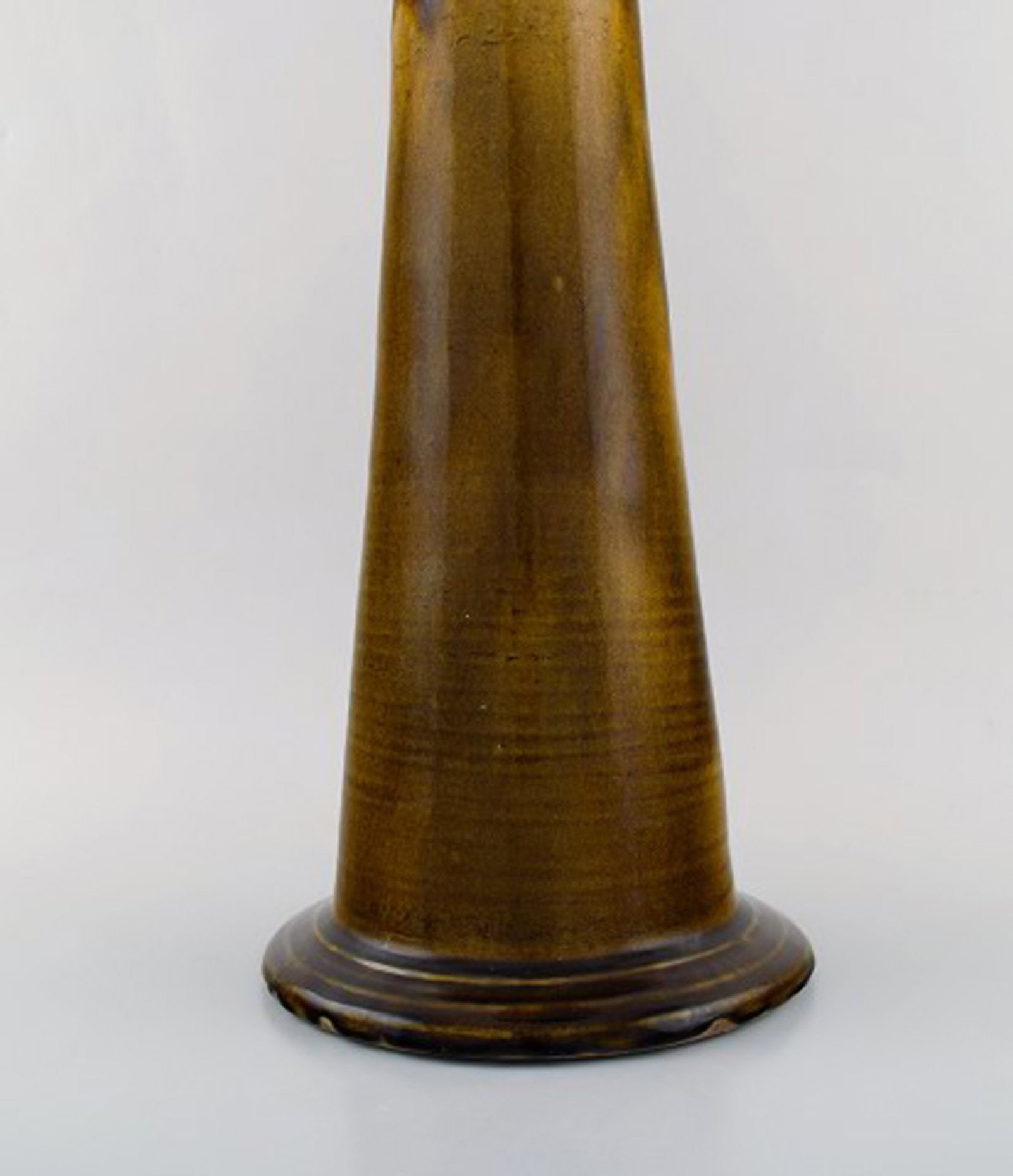 Nils Kahler for Kahler, Denmark. Colossal candle holder in glazed ceramics. Beautiful uranium glaze. - 6