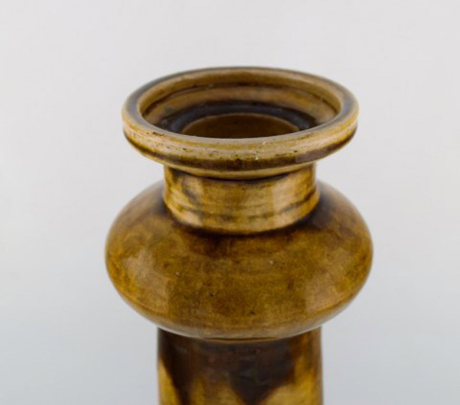 Nils Kahler for Kahler, Denmark. Colossal candle holder in glazed ceramics. Beautiful uranium glaze. - 7
