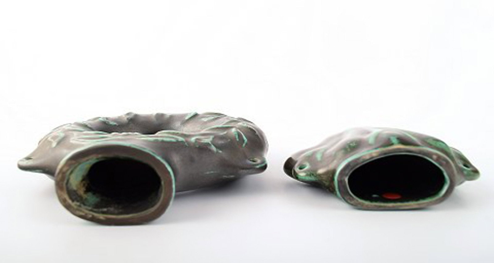 Danish, glazed stoneware wall vases. 2 pcs. in stock. - 7