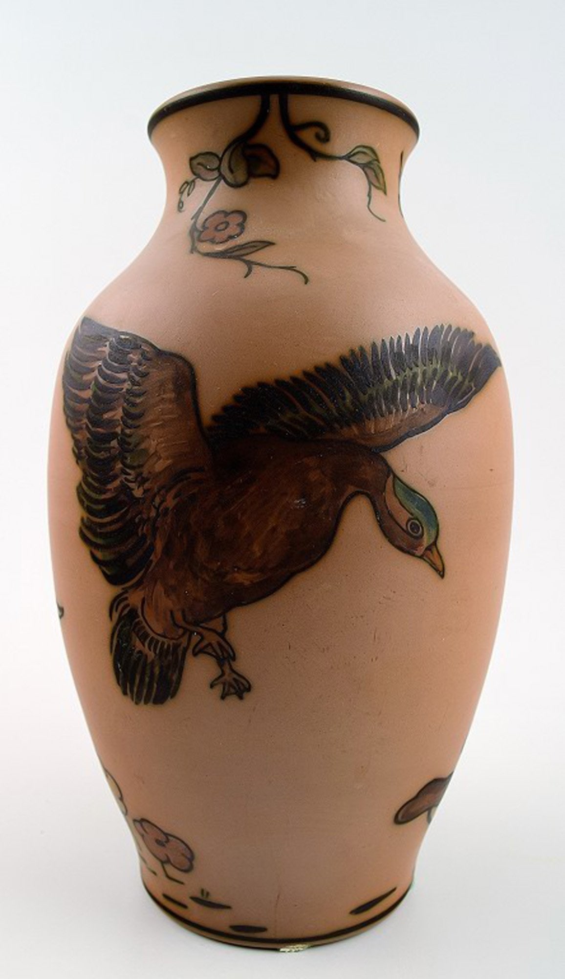 Hjorth, Bornholm, ceramic vase hand painted. - 2