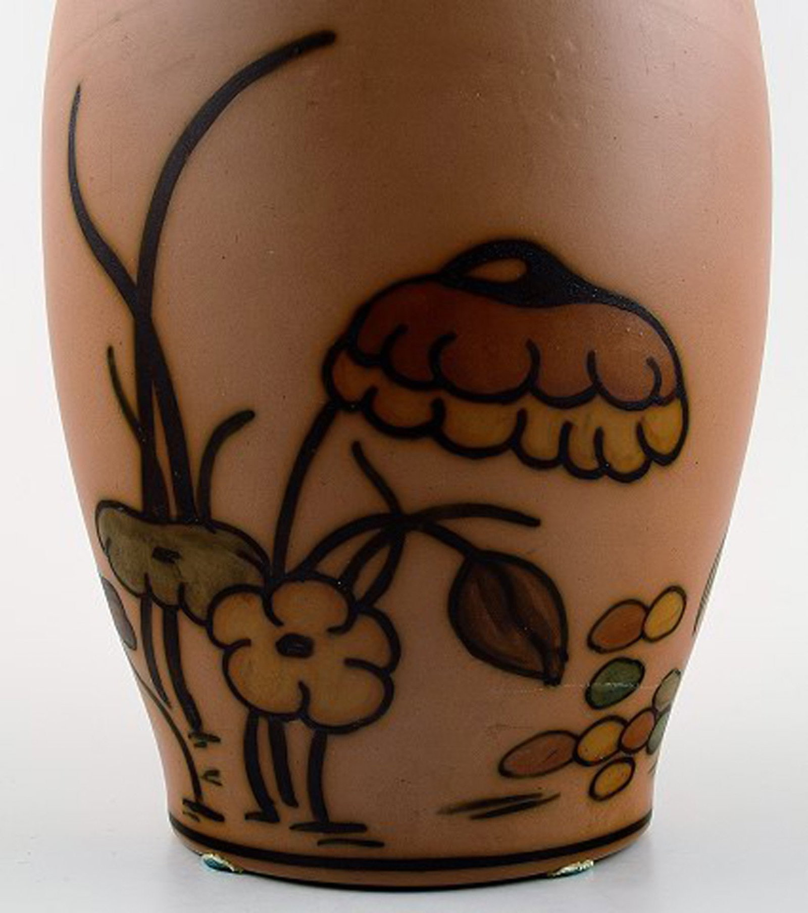 Hjorth, Bornholm, ceramic vase hand painted. - 5