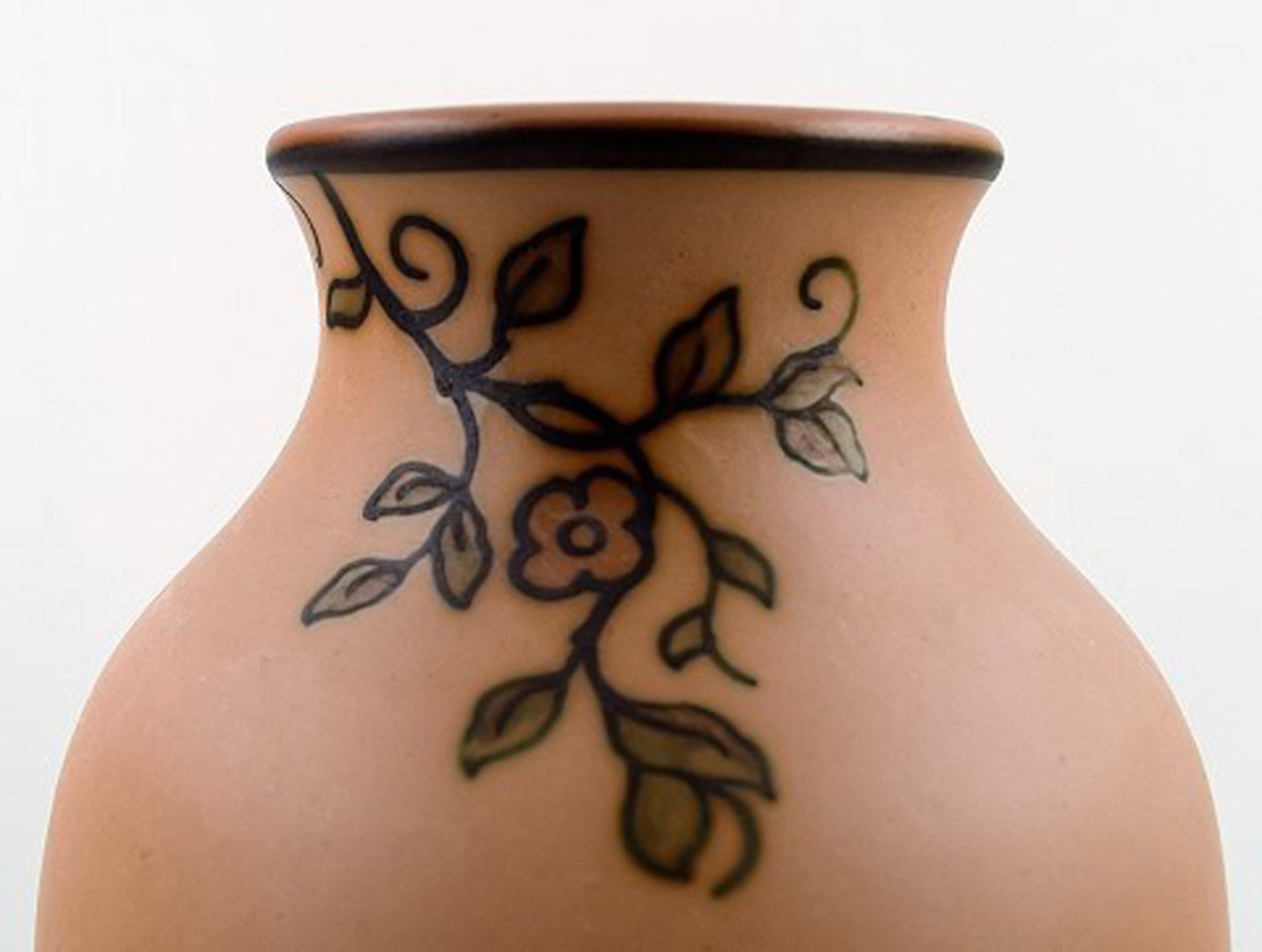 Hjorth, Bornholm, ceramic vase hand painted. - 7