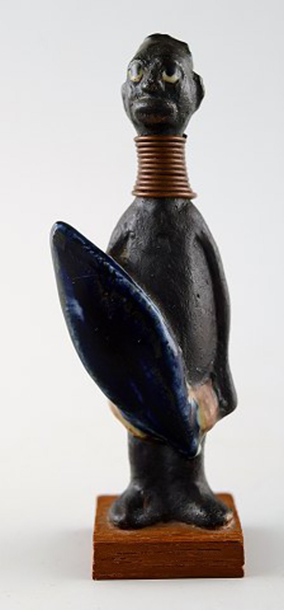 Rolf Palm, Hoganas, 3 Hottentots, unique ceramic figurines. - 3
