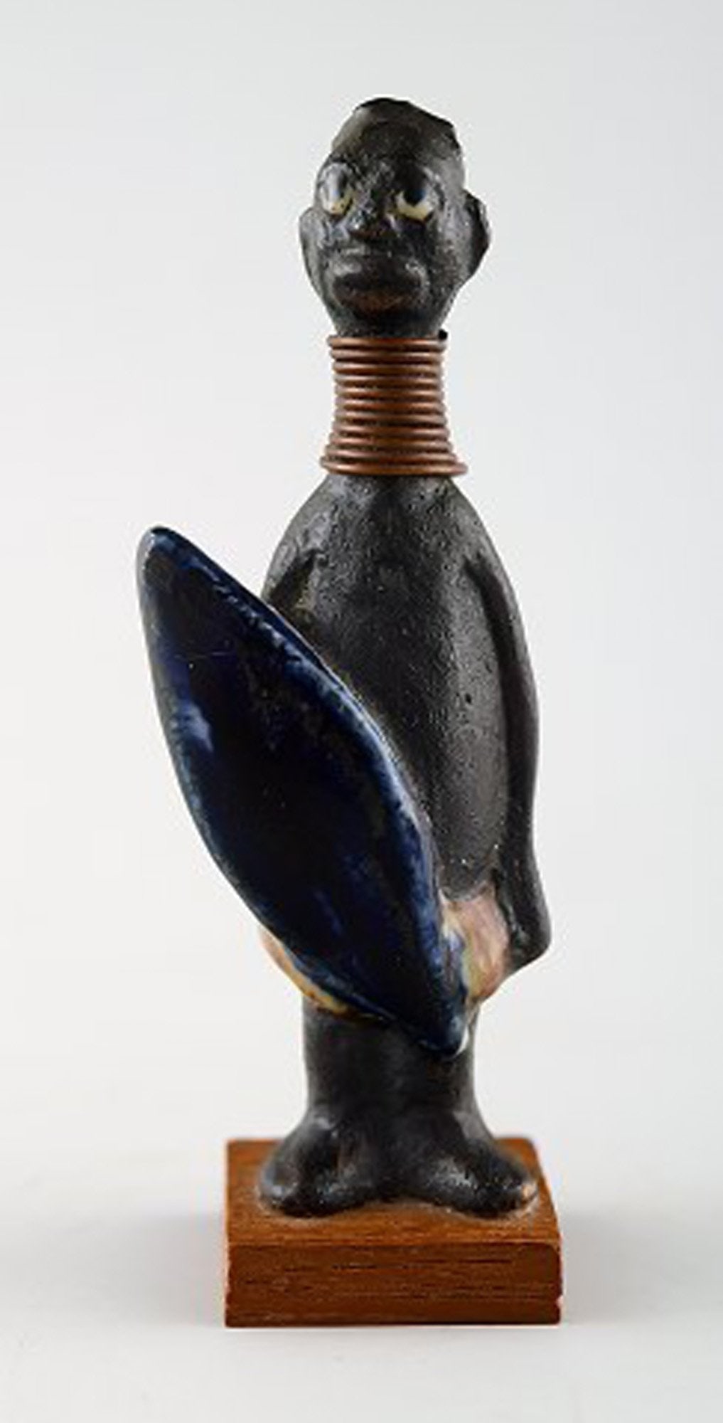Rolf Palm, Hoganas, 3 Hottentots, unique ceramic figurines. - 3