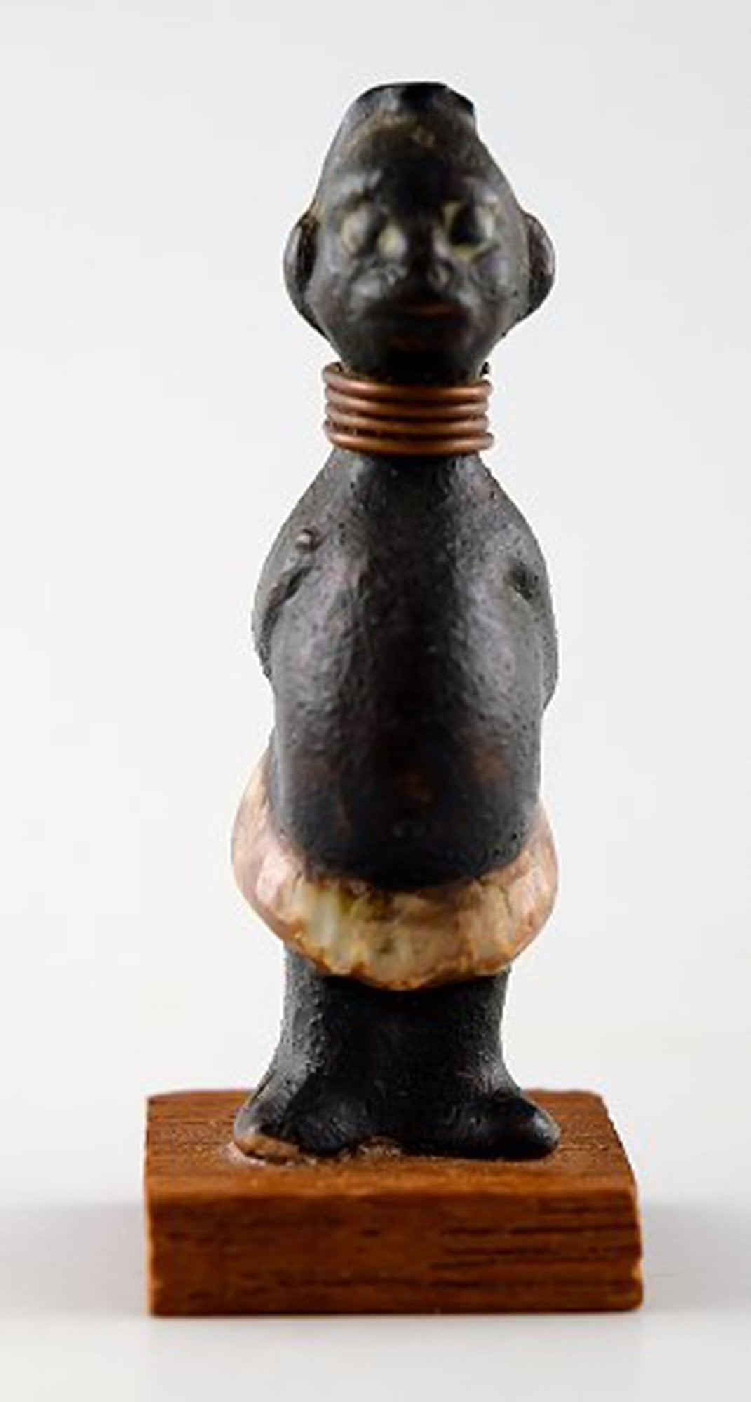 Rolf Palm, Hoganas, 3 Hottentots, unique ceramic figurines. - 4